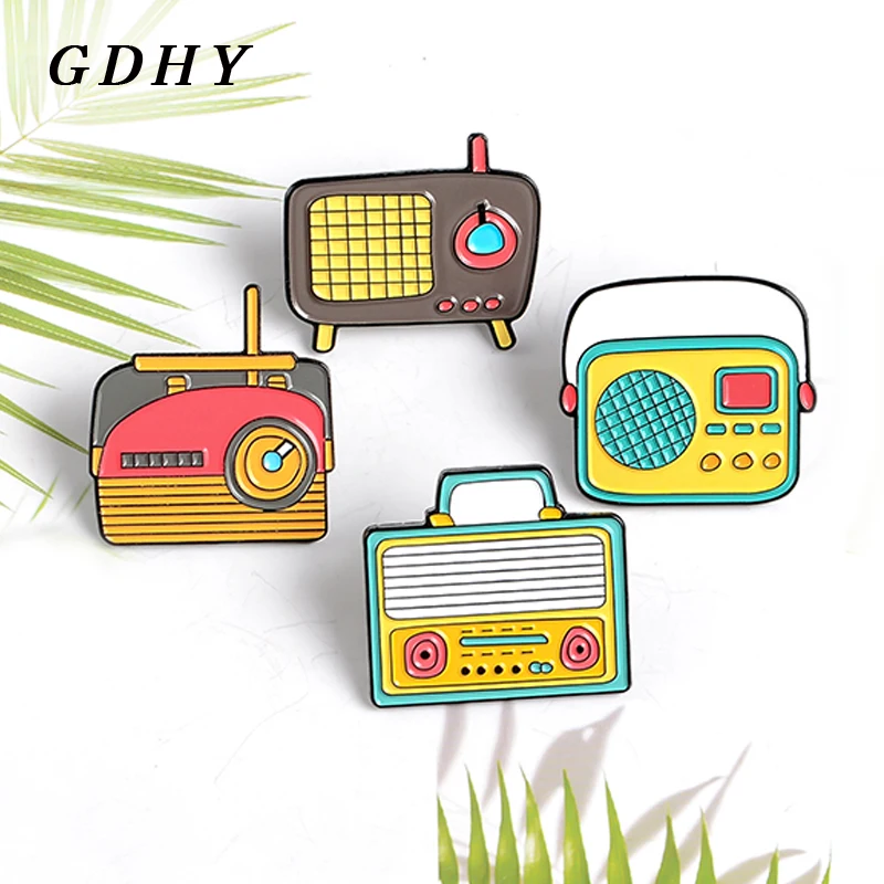 GDHY значки с героями мультфильмов милые радио Броши креативные FM булавки 80s 90s