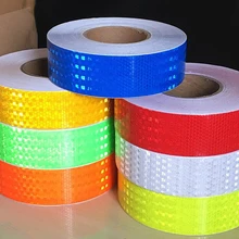 HARDIRON 5cm Wide Color Caution Tape Traffic Highlight Reflective Sticker Ground Wall Safety Sign With Lattice Reflective Film