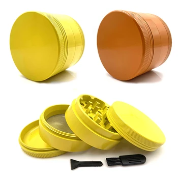 

Luxury Tobacco Grinder Silicone Ceramic Coated 4 Layers 63mm Aluminium Alloy Herb Grinder for Smoking Weed Tobacco Crusher