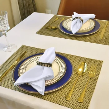 

12Pcs Cotton Restaurant Dinner Cloth Satin White 50X50cm High-End Hotel Napkin