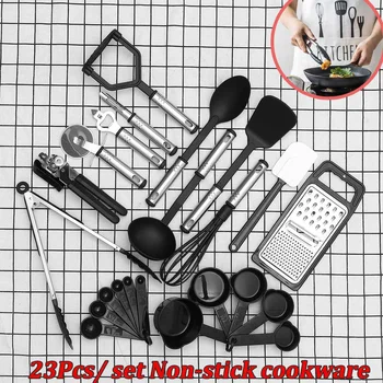 

23PCS Silicone Kitchenware Non-stick Scratchproof Cookware Cooking Tool Spatula Ladle Beaters Shovel Spoon Soup Kitchen Utensils