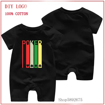 

2020 Summer Boys And Girls Fashion New Design Poker Card Game Casino Gift Cotton Newborn clothing baby romper funny One-Pieces