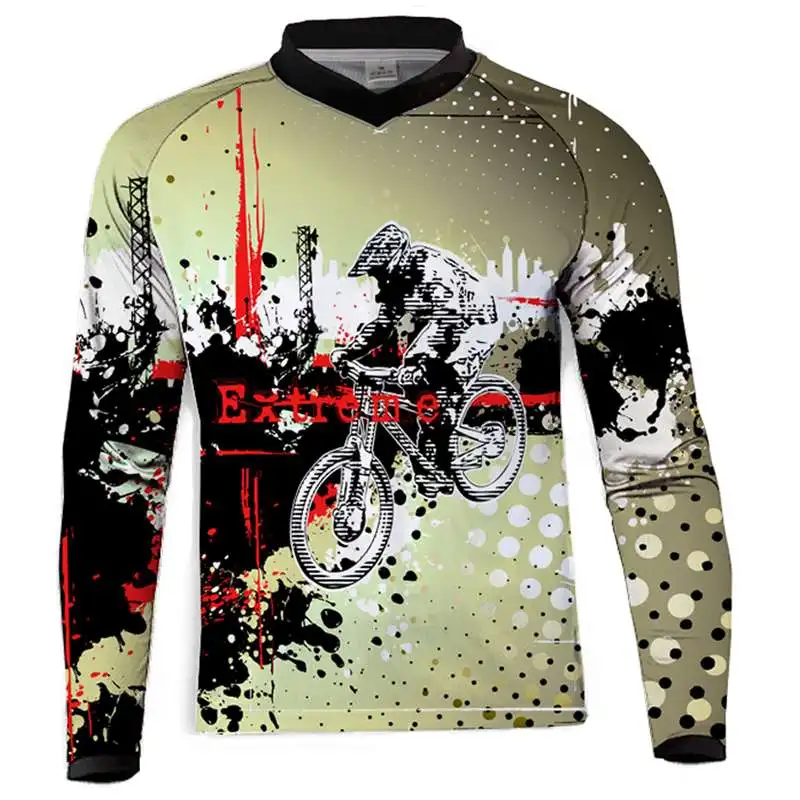 moto Jersey DH MX BMX горный велосипед moto Jersey/moto cross ATV беговые гонки moto дышащая мужская рубашка - Цвет: J