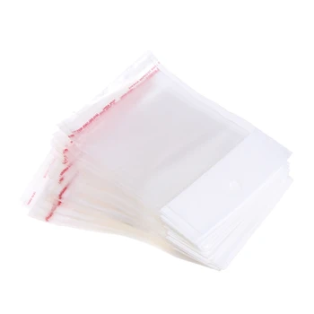 

100 Pcs/Set Plastic Packing Bag Transparent Self Adhesive Jewelry Seal 6x8cm