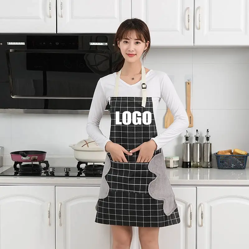 

Фартук для маникюрного салона кофейни, ресторана, отеля, шеф-повара, бара, официанта, инструмент для чистки с пользовательским логотипом, маслостойкий фартук для маникюрного магазина, OEM