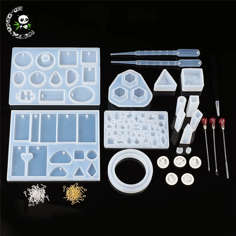 Pandahall 1 Набор DIY силиконовые формы с 304 пинцетом из нержавеющей стали/Железной Винтовой прищепкой для изготовления ювелирных изделий белого цвета 2 размера