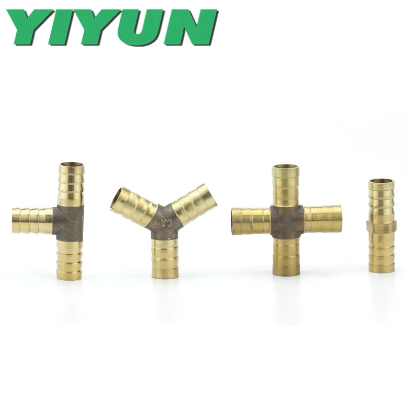6mm 8mm 10mm 12mm 16mm water and air quick plug through T-shaped three four copper pagoda joint YIYUN | Строительство и ремонт