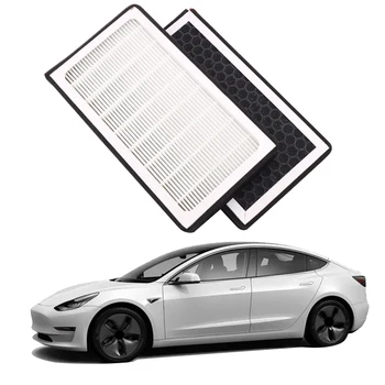 

2Pcs Air Conditioning Filter HEPA PM2.5 Filter Replacement Filter for Tesla Model 3 X