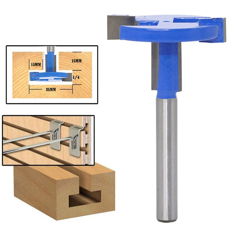 

TALI 1/4" Shank Straight T-Slot Router Bit Carbide Wood Milling Cutter T-Track Woodworking Drill Bit Tool