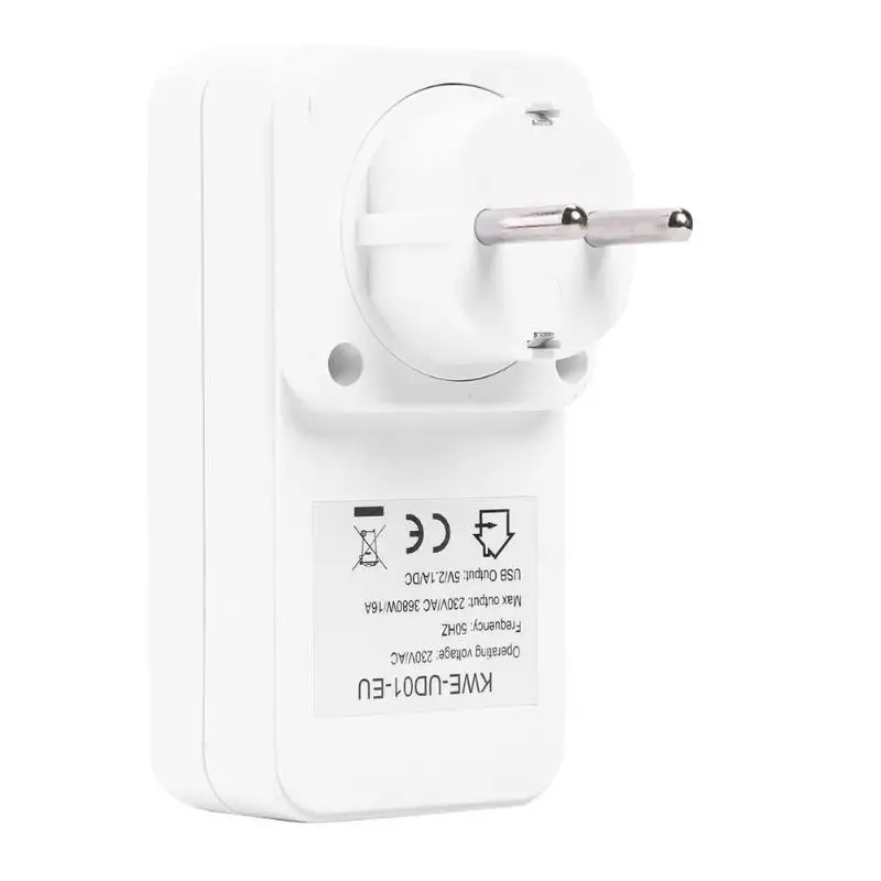 

Dual USB Port Electrical Outlet Plug Timer Socket Smart Switch 10H Time Setting Digital Timer Switch EU Plug