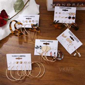 VKME Fashion Pearl Drop Earrings set 2020 brincos earrings for women New Girls earrign Jewellery Party gifts