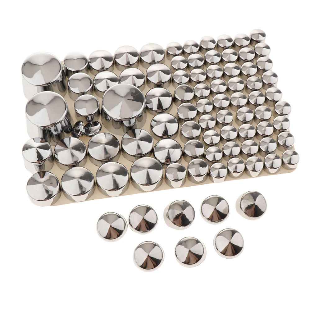87pcs Chrome ABS Bolt Toppers Caps Covers Plug for Harley Softail Twin Cam Motorcycle Repair, Corrosion Resistance