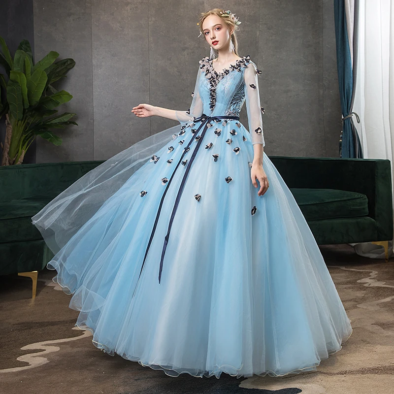 Mrs Win Quinceanera платья 2021 Новые вечерние бальные с рукавом три четверти и v образным
