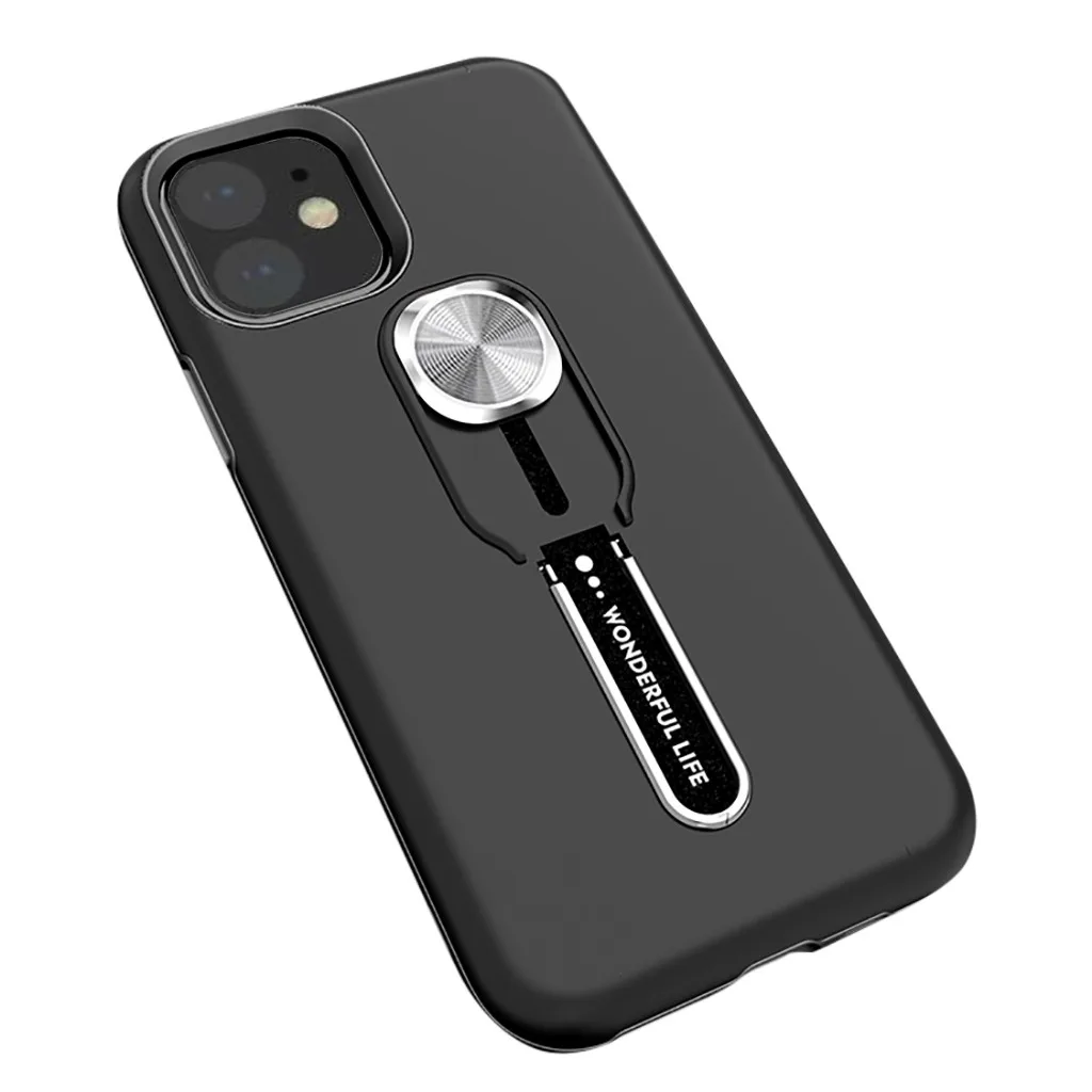 Чехол для Iphone 11 6,1 дюймов Многофункциональный прочный чехол с защитой от ударов чехол с подставкой - Цвет: BK