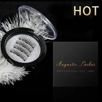 

New Pattern 3D Magnet False Eyelashes Magnetic Avoid Rubber High-end Sharpening 24p European Make Up Three Magnet Eyelash