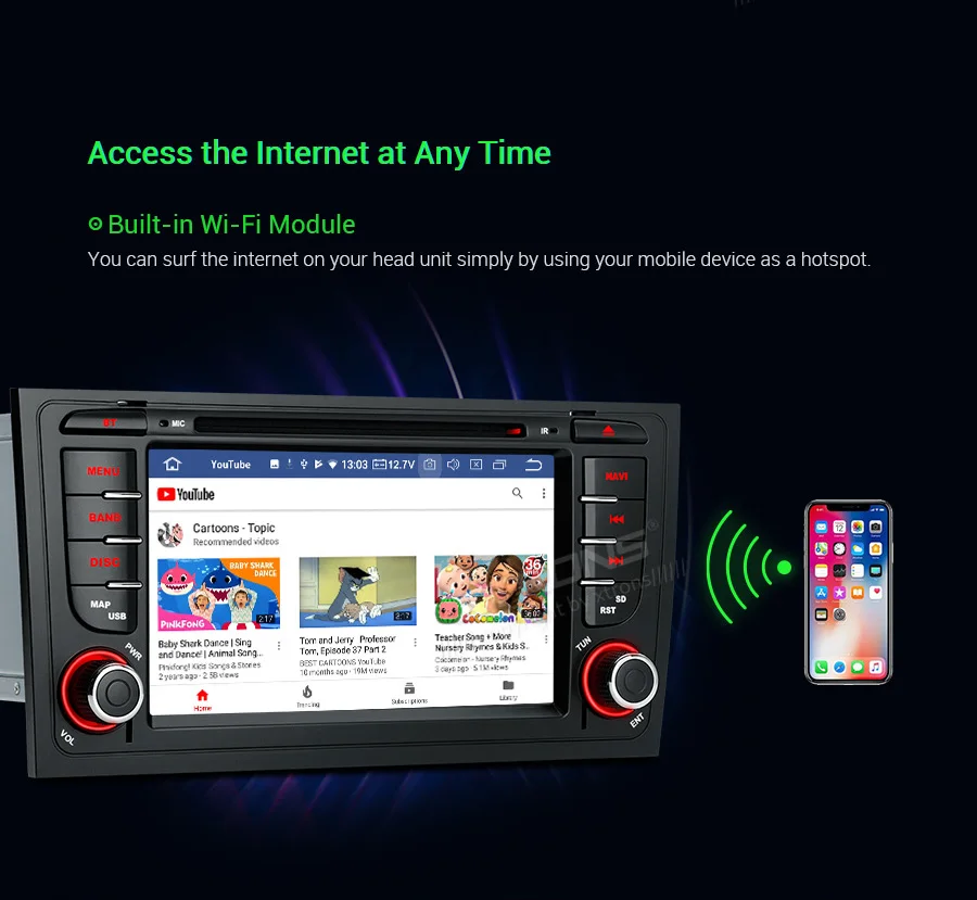 Best XTRONS 7" Android 9.0 Octa Core 64GB ROM 4GB RAM Car DVD Player Multimedia GPS System OBD Custom Fit for Audi A6 RS6 allroad 18