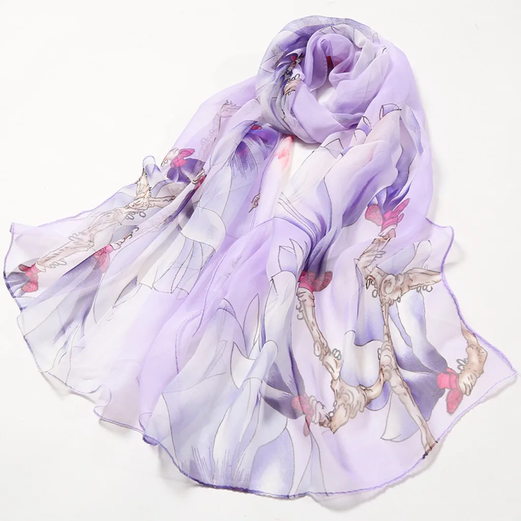 Новые модные шарфы женский цветочный принт длинный мягкий шарф имитация шелка элегантный платок шарфы на продажу# Nu
