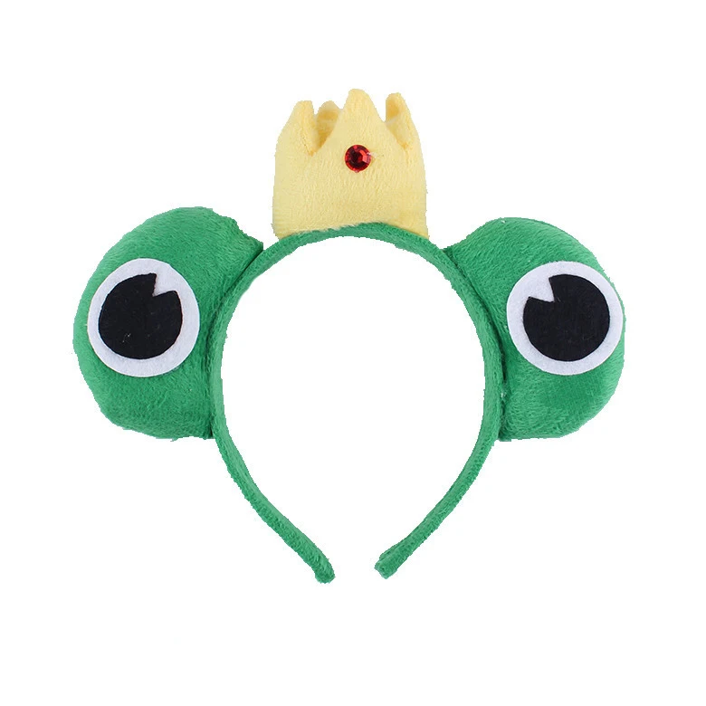 Frog Prince Животное ухо оголовье Плюшевые Свинья мышь тигр собака косплей повязки для волос Головные уборы карнавал Дети День рождения Хэллоуин Рождество подарок - Цвет: Frog Prince