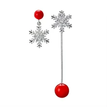 Элегантные Висячие Асимметричные модные серьги-гвоздики с жемчужинами и кисточками в виде снежинок Качественные серьги из гипоаллергенного сплава, стразы