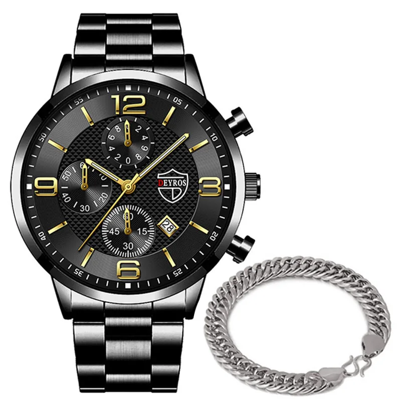 Fashion Men's Sports Watches Stainless Steel Analog Quartz Wristwatch Male Business Luminous Clock Luxury Casual Silver Bracelet 