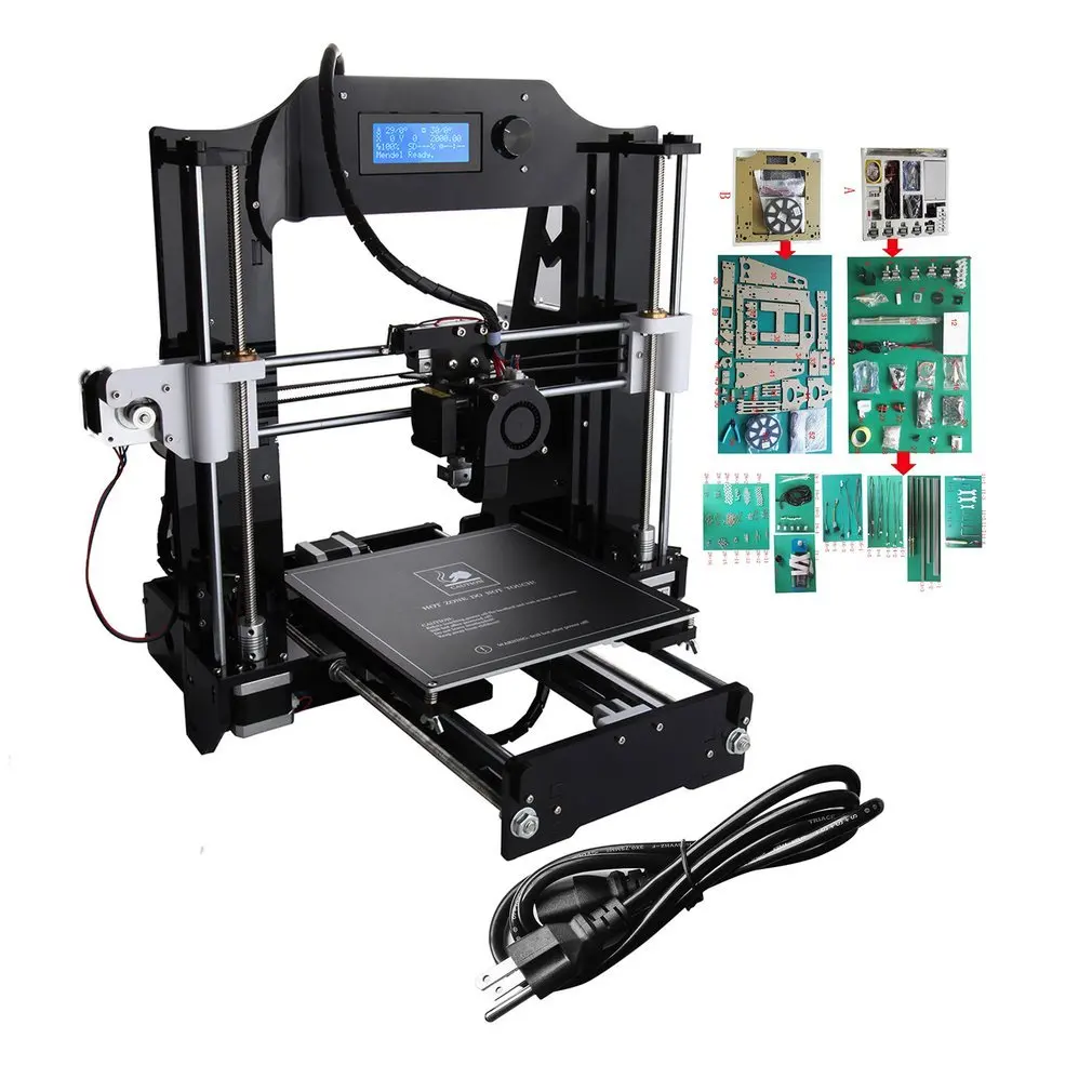 Cheap Chance for  LCD Screen Display 3D Printer Machine Large Printing Size DIY 3D Printer Kit Professional High Prec