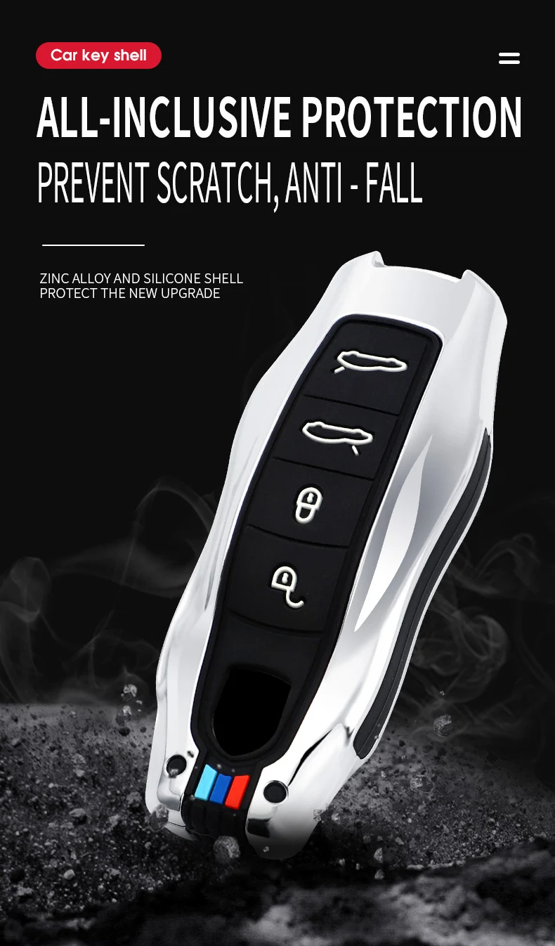 Fob della copertura della cassa chiave a distanza dell'automobile in lega di zinco per Porsche Panamera Carman Macann Cayenne 911 970 981 991 accessori protettivi - H234e3db25e5a4b6c884455c71654523e1