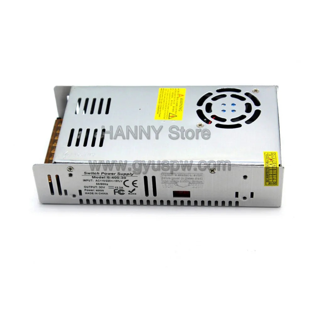 Универсальный 30V 13.3A 400W Регулируемый импульсный источник питания Трансформатор 110V 220V AC к DC30V SMPS для освещения CNC CCTV