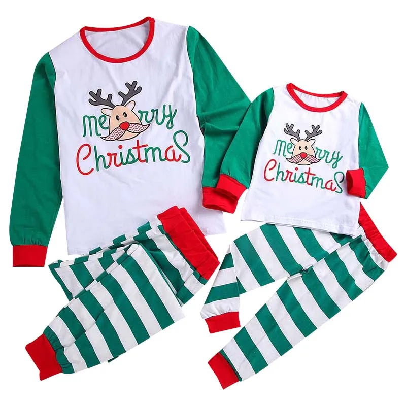 

Christmas Casual Family Matching Pajamas Set Women Baby Kids Cartoon Print Sleepwear Nightwear Autumn Winter Clothes