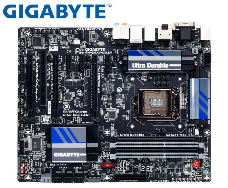 Best Price GIGABYTE GA-Z87X-UD3H desktop Motherboard for intel LGA 1150 DDR3 32GB USB2.0 USB3.0 Z87X-UD3H Z87 used mainboard PC BOARDS