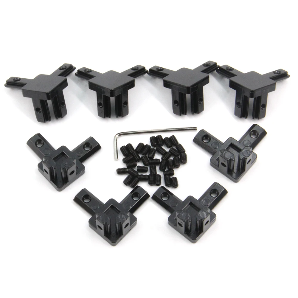 Befenybay 8PCS 3-Way End Corner Bracket Connector with Screws for 6mm T-Shape Aluminum Extrusion Profile European Standard 2020