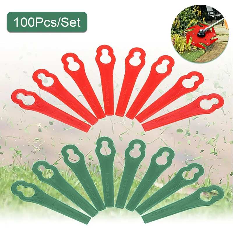 

100Pcs Plastic Grass Trimmer Blades Replacement Lawn Mower Blade For Grass Trimmer Garden Tool Accessories for Bosch ART26Li