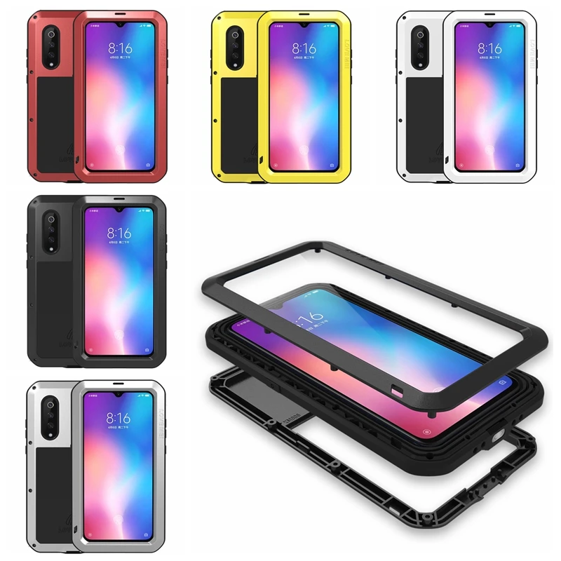 Aluminum Metal Waterproof Armor Case for Xiaomi Mi 8 9 Explrer Max 2 3 Mix 2S Shockproof Full Body Tempered Glass Cover |