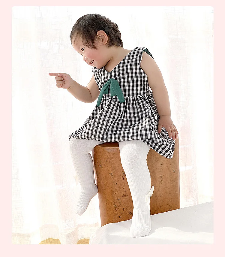 INS/хлопковые нескользящие носки для новорожденных, 2 шт. детские колготки с бантиком для девочек