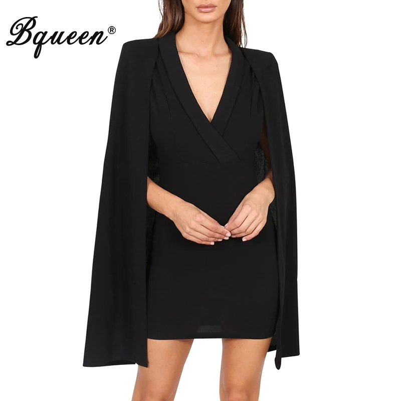 Bqueen, новинка, женское модное облегающее платье с длинными рукавами, глубокий v-образный вырез, облегающее платье, сексуальное, мини, для женщин, для девушек, для клуба, вечерние платья, Vestidos