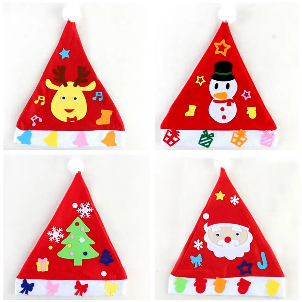 

GloryStar Kids DIY Christmas Hat Children's Handmade Material Accessories Set Toy Christmas Gift