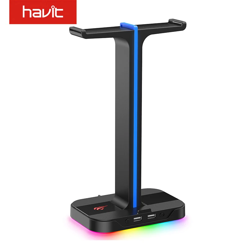 Havit наушники стенд RGB игровая гарнитура стандартный держатель с крюком и 2 usb порта для ПК Дисплей стоячий стол белый и черный|Аксессуары для наушников| | АлиЭкспресс - Геймерские/игровые аксессуары