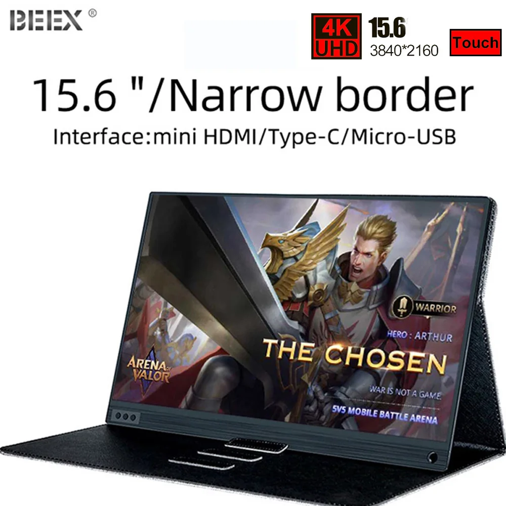 Монитор 15 6 дюйма 4K /1080P для ПК сенсорный экран мониторы со светодиодным дисплеем