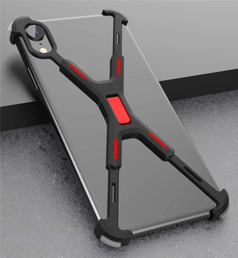 R-JUST Алюминиевый металлический чехол с голой рамкой для iphone X, XS, XR, XSMax, чехол, Противоударная форма, бампер, защитный чехол для телефона KS0399