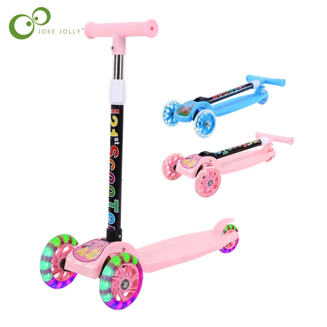 Children's Kick Scooter Folding Skateboard 3 Glowing Wheels Adjustable Scooter Exercise Toys Scooter Outdoor toys For Boy Girl 1