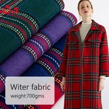Рождественская шотландская 700 г ткань для зимнего пальто шерсть модная дизайнерская ткань полиэстер 45*150 см/шт TJ0115