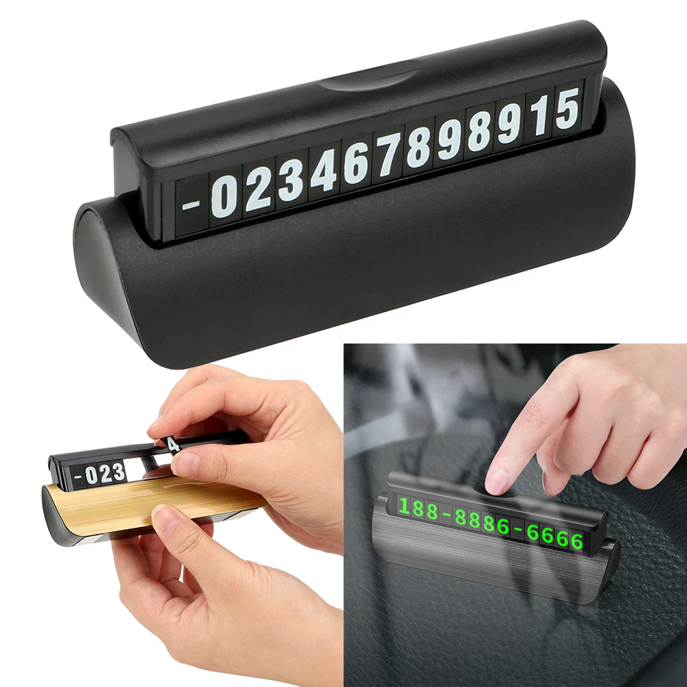 

LEEPEE Phone Number Plate Magnetic Adsorption Temporary Parking Card Luminous For Car Car Sticker Hidden Car-Styling