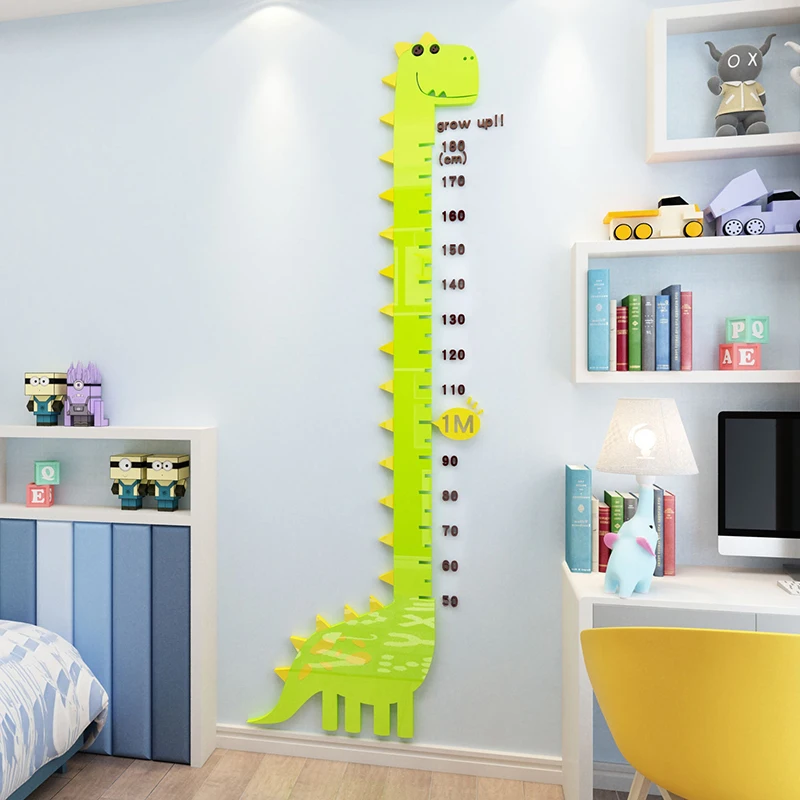 

Dinosaur Height Stickers Baby Measuring Height Wall Stickers Cartoon Children's Room Wall Decoration Acrylic Baby Height Ruler