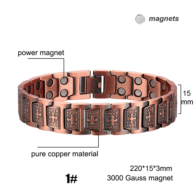 Magnetic Bracelet For Men Pure Copper Blood Pressure Magnets