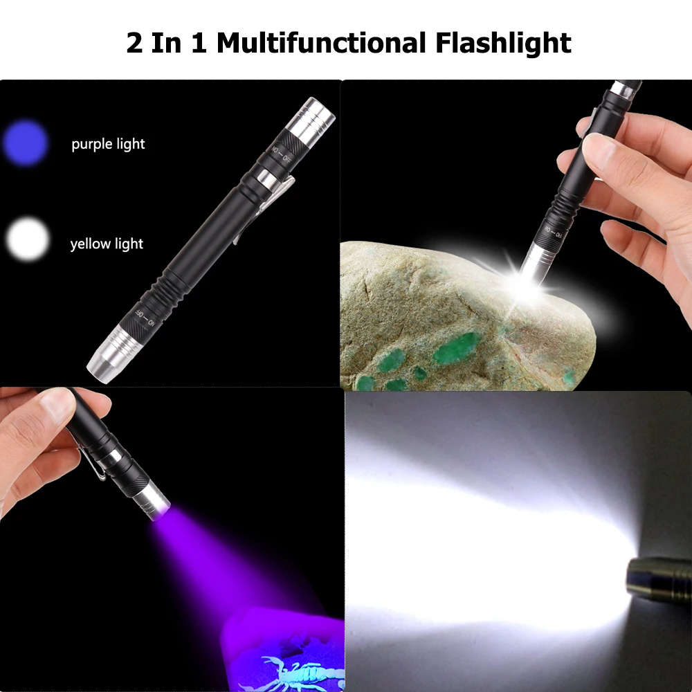 1/3/5 professional detection pen light UV flashlight first aid mini flashlight portable doctor nurse diagnosis work light small powerful torch Flashlights