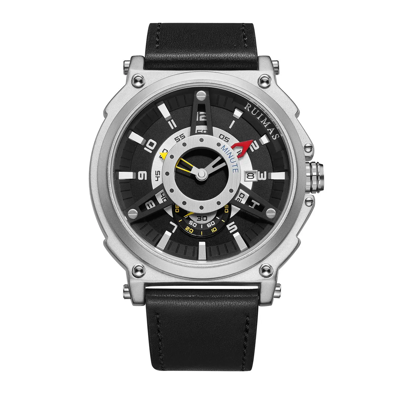 

Relojes Para Hombre Men Watch RUIMAS Brand Luxury Quartz Watch Calendar Wristwatch Analog Waterproof Leather Strap Mens Gifts