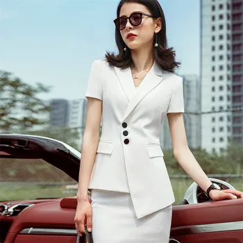 

2019 Summer Occupation Suit Female Temperament Suit Short Sleeve Small Fragrant Wide Leg Pants Business Positive Pack