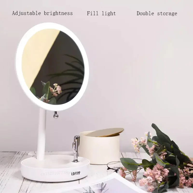 Xiaomi Mijia Lofree светодиодный макияж зеркало Управление светодиодный естественный макияж свет заполняющий регулируемый угол яркие фонари коробка для хранения