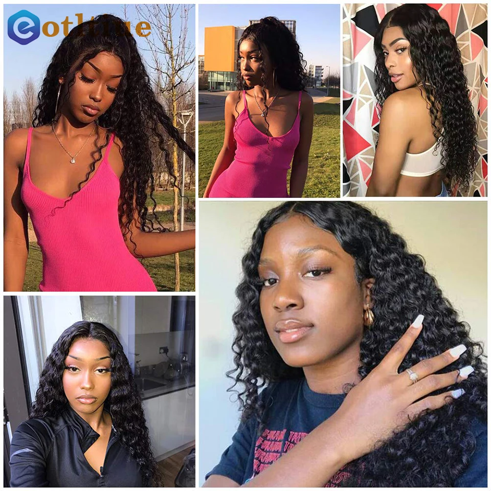 Water Wave Clip in Hair Extensions Real Human Hair Deep Curly Clip Ins for Women 8Pcs 120G Brazilian Remy Human Hair Extensions 5