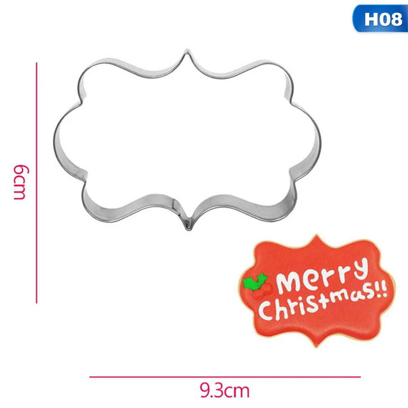 Stainless Steel Biscuit Mould Santa Claus Shape Fondant Cake Mold DIY Sugar Craft Xmas 3D Pastry Cookie Cutters Cake Tools