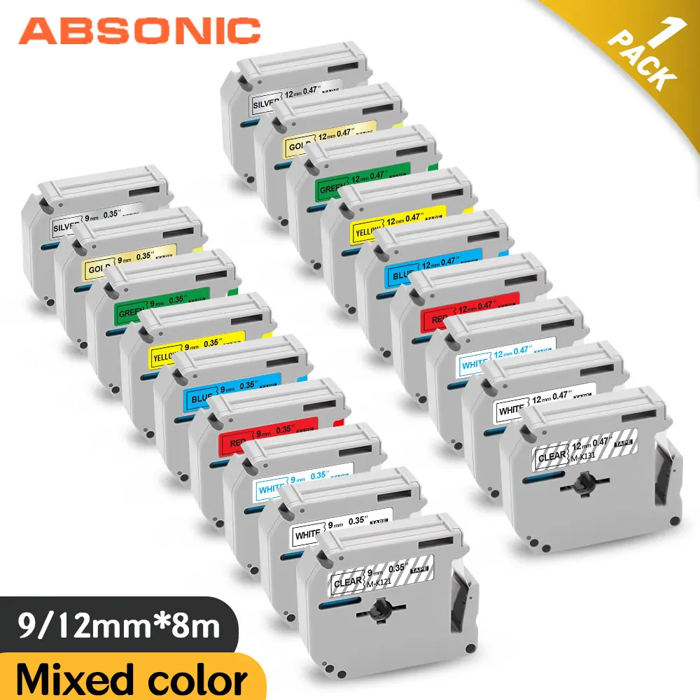 1PK 9 мм/12 мм M K231 MK231 K 231 Совместимость для Brother P touch Тип запечатанных лент K131 MK 221